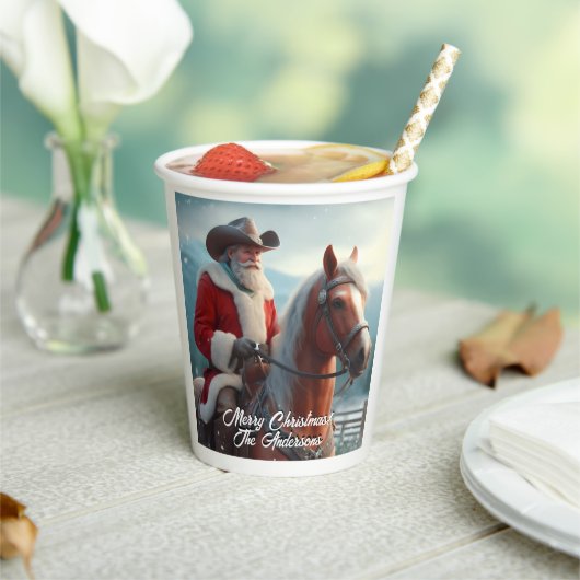 サンタクロース西クリスマスに乗る 紙コップ (インサイチュ)