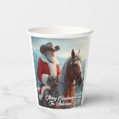 サンタクロース西クリスマスに乗る 紙コップ (裏面)