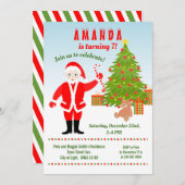 サンタクロース誕生日パーティーとクリスマス 招待状 (正面/裏面)