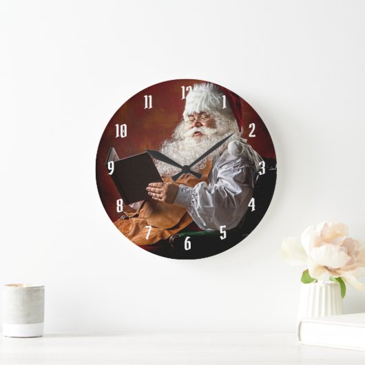 サンタクロース読の本 ラージ壁時計 (ホーム)