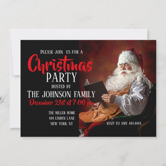 サンタクロース読の本 招待状 (正面)