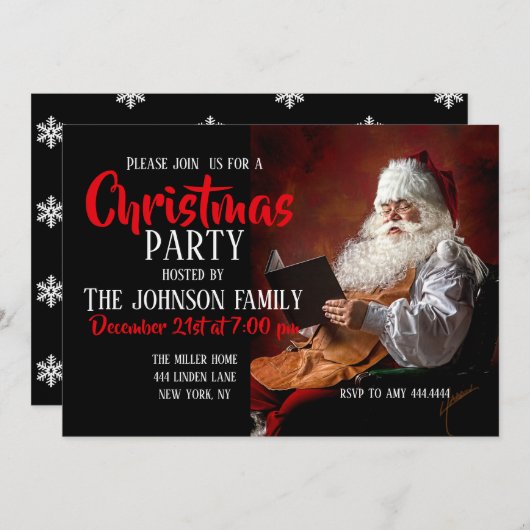 サンタクロース読の本 招待状 (正面/裏面)