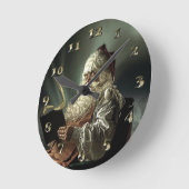 サンタクロース読老人リスト ラウンド壁時計 (傾斜)