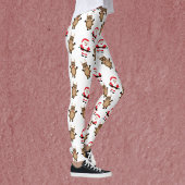 サンタクロース赤いスーツのトナカイのクリスマスパターン レギンス