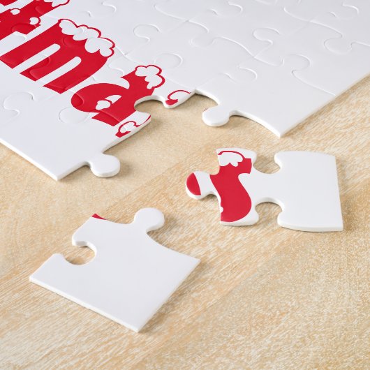 サンタクロース赤と白クリスマス ジグソーパズル (側面)