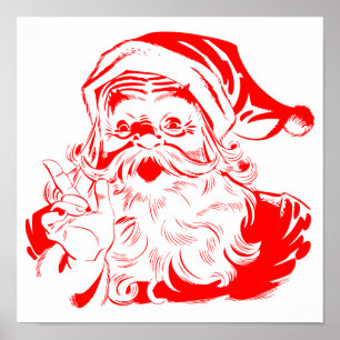 サンタクロース赤と白クリスマス ポスター