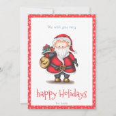 サンタクロース赤パーソナライズされたクリスマスカード シーズンカード (正面)