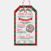サンタクロース赤&グリーンタータンチェッククリスマスから ギフトタグ (正面)