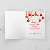 サンタクロース赤&金ゴールドメリークリスマス カード (内部)