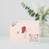 サンタクロース足跡煙突の雪の風見図 シーズンポストカード (スタンド正面)