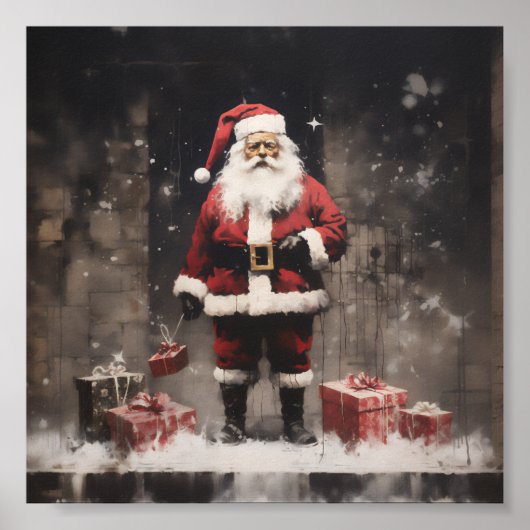 サンタクロース農村壁画 ポスター (正面)
