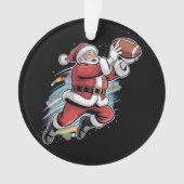 サンタクロース遊のアメリカンフットボールのクリスマス オーナメント (正面)