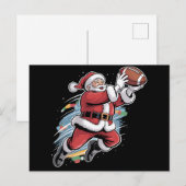 サンタクロース遊のアメリカンフットボールのクリスマス シーズンポストカード (正面/裏面)