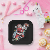 サンタクロース遊のアメリカンフットボールのクリスマス ペーパープレート (パーティー)