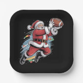 サンタクロース遊のアメリカンフットボールのクリスマス ペーパープレート (正面)