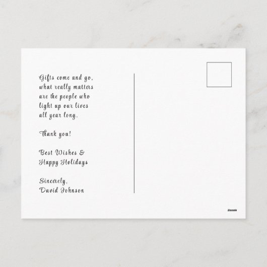 サンタクロース遊のギタークリおもしろいスマス シーズンポストカード (裏面)