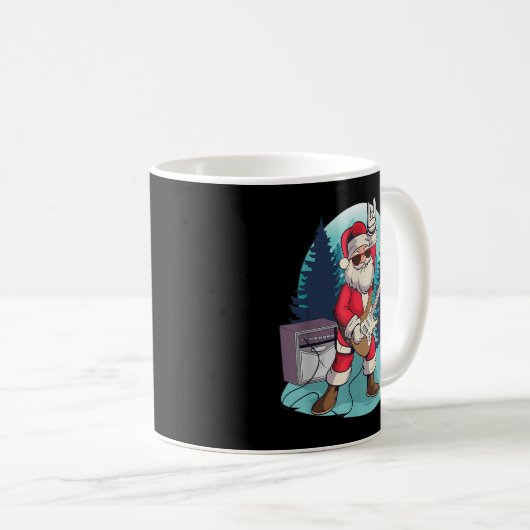 サンタクロース遊のギターロックおもしろいクリスマスムー コーヒーマグカップ (正面右)