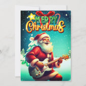 サンタクロース遊のギターヴィンテージメリークリスマス シーズンカード (正面)