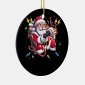 サンタクロース遊のゲームクリスマスゲーマー動画ゲーム セラミックオーナメント (右)