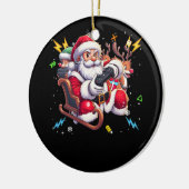 サンタクロース遊のゲームクリスマスゲーマー動画ゲーム セラミックオーナメント (左)