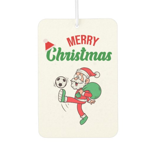 サンタクロース遊のサッカーおもしろいクリスマス カーエアーフレッシュナー (正面)