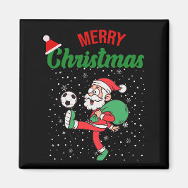 サンタクロース遊のサッカーおもしろいクリスマス マグネット