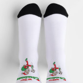 サンタクロース遊のサッカーがおもしろいかわいい ソックス (上部)