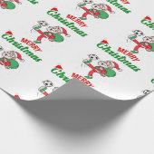 サンタクロース遊のサッカーのクリスマスアニメ ラッピングペーパー (角)