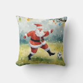 サンタクロース遊のサッカークリスマスフィールド クッション (正面)