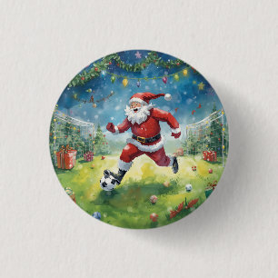 サンタクロース遊のサッカークリスマスフィールド 缶バッジ