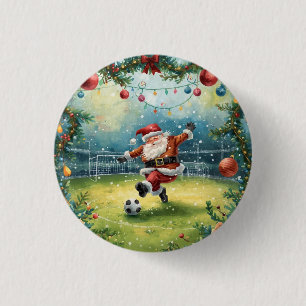 サンタクロース遊のサッカークリスマスフィールド 缶バッジ