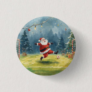 サンタクロース遊のサッカークリスマスフィールド 缶バッジ