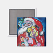 サンタクロース遊のバイオリンクリスマスパーティー マグネット (正面/裏面)