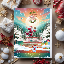 サンタクロース遊のバレーボールヴィンテージクリスマス シーズンカード