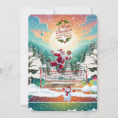 サンタクロース遊のバレーボールヴィンテージクリスマス シーズンカード (正面)