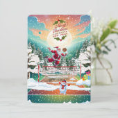 サンタクロース遊のバレーボールヴィンテージクリスマス シーズンカード (スタンド正面)