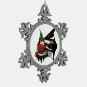 サンタクロース遊のピアノ スノーフレークピューターオーナメント (左)