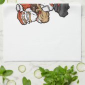 サンタクロース遊ズサッカーイラストレーション キッチンタオル (折り畳み)