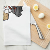 サンタクロース遊ズサッカーイラストレーション キッチンタオル (四つ折り)