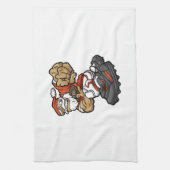 サンタクロース遊ズサッカーイラストレーション キッチンタオル (縦)