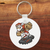 サンタクロース遊ズサッカーイラストレーション キーホルダー (正面)