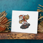 サンタクロース遊ズサッカーイラストレーション フォトプラーク (側面)