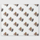 サンタクロース遊ズサッカーイラストレーション ラッピングペーパー (フラット)