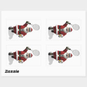 サンタクロース遊テニス 長方形シール (シート)