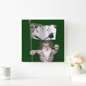 サンタクロース遊ラブズトランプのポーカー スクエア壁時計 (ホーム)