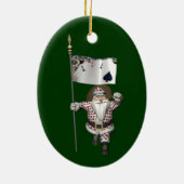 サンタクロース遊ラブズトランプのポーカー セラミックオーナメント (裏面)