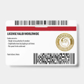 サンタクロース運転免許証クリスマスバッジ バッジ (裏面)