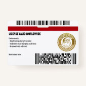 サンタクロース運転免許証クリスマスバッジ バッジ (裏面)