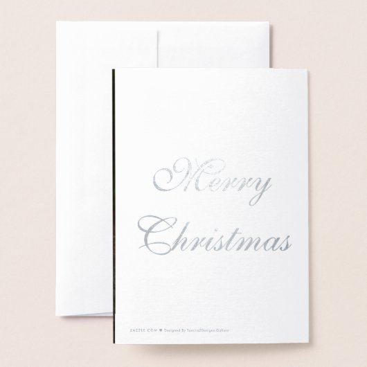 サンタクロース銀箔クリスマスカード 箔カード (裏面封筒付き)