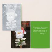 サンタクロース銀箔クリスマスカード 箔カード (ディスプレー)